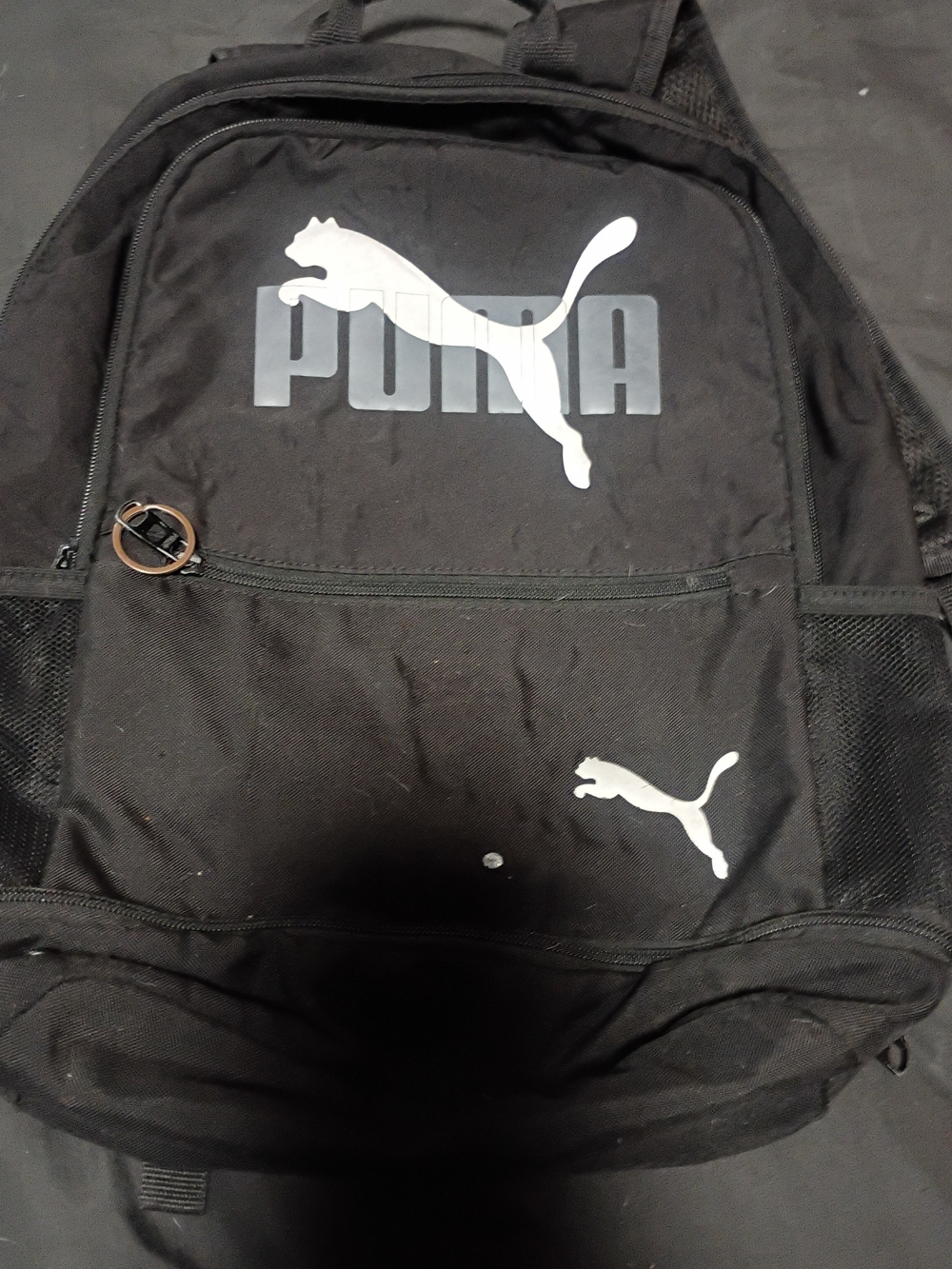 Puma Black Backpack with White Puma Logos